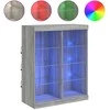 Šoninė spintelė su LED lemputėmis, pilka ąžuolo, 81x37x100cm