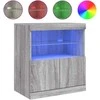 Šoninė spintelė su LED lemputėmis, pilka ąžuolo, 60x37x67cm