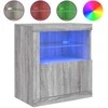 Šoninė spintelė su LED lemputėmis, pilka ąžuolo, 60,5x37x67cm