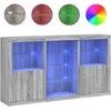 Šoninė spintelė su LED lemputėmis, pilka ąžuolo, 181,5x37x100cm