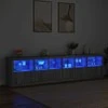 Šoninė spintelė su LED lemputėmis, pilka ąžuolo, 283x37x67cm