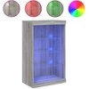 Šoninė spintelė su LED lemputėmis, pilka ąžuolo, 60,5x37x100cm
