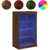 Šoninė spintelė su LED lemputėmis, ruda ąžuolo, 60,5x37x100cm