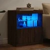 Šoninė spintelė su LED lemputėmis, ruda ąžuolo, 60x37x67cm