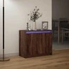 Šoninė spintelė su LED, ruda ąžuolo, 72x34x61cm, mediena
