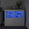 Šoninės spintelės su LED lemputėmis, 2vnt., baltos, mediena