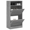 Spintelė batams, pilka ąžuolo, 60x34x116cm, apdirbta mediena