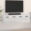 TV staliukas Spintelės, 2vnt., baltos, 80x36,5x35cm, mediena, blizgios
