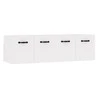 TV staliukas Spintelės, 2vnt., baltos, 80x36,5x35cm, mediena, blizgios