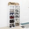 Spintelės batams, 2vnt., baltos, 27,5x27x102cm apdirbta mediena
