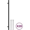 Spintelės rankenėlės, 20vnt., juodos, nerūdijantis plienas