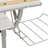 Stalas, baltas/pilkas, 110x53x(58–87)cm, mediena/plienas