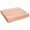 Stalviršis, šviesiai rudas, 40x40x(2-6) cm, medienos masyvas