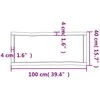 Stalviršis, tamsiai ruda, 100x40x(2-6) cm, medienos masyvas