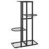 Stovas augalams, 4 lentynos, juodas, 43x22x76cm, metalas