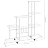 Stovas augalams su ratukais, baltas, 94,5x25x92,5cm, metalas