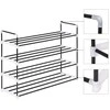 Stovas batams, 4 lentynos, metalas ir plastikas, juodas