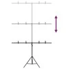 Stovas fonui, juodos spalvos, 151x60x(70–200)cm, T formos
