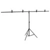 Stovas fonui, juodos spalvos, 201x60x(70–200)cm, T formos