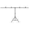 Stovas fonui, juodos spalvos, 201x60x(70–200)cm, T formos