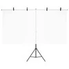 Stovas fonui, juodos spalvos, 201x60x(70–200)cm, T formos