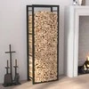 Stovas malkoms, matinės juodos spalvos, 50x28x132cm, plienas