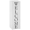 Stovas skėčiams, su užrašu Welcome, plieno, baltas