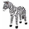 Stovintis pliušinis žaislas zebras, juodas ir baltas, XXL