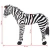 Stovintis pliušinis žaislas zebras, juodas ir baltas, XXL