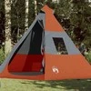 Stovyklavimo palapinė, oranžinė, septynvietė, tipi dizaino