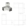 Stulpo sujungimas, 81x81mm, galvanizuotas metalas, Y formos