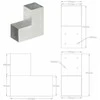 Stulpo sujungimas, 91x91mm, galvanizuotas metalas, L formos
