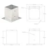 Stulpų pagrindai, 4vnt., galvanizuotas metalas, 121mm