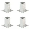 Stulpų pagrindai, 4vnt., galvanizuotas metalas, 71mm