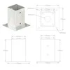 Stulpų pagrindai, 4vnt., galvanizuotas metalas, 91mm