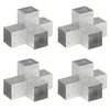 Stulpų sujungimai, 4vnt., 101x101mm, metalas, X formos