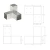 Stulpų sujungimai, 4vnt., 81x81mm, metalas, Y formos