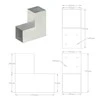 Stulpų sujungimai, 4vnt., 91x91mm, metalas, L formos