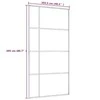 Stumdomos durys, baltos, 102,5x205cm, ESG stiklas ir aliuminis