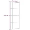 Stumdomos durys, baltos, 76x205cm, ESG stiklas ir aliuminis