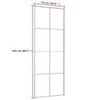 Stumdomos durys, baltos, 76x205cm, ESG stiklas ir aliuminis