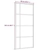Stumdomos durys, baltos, 90x205cm, ESG stiklas ir aliuminis