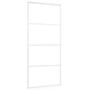 Stumdomos durys, baltos, 90x205cm, ESG stiklas ir aliuminis