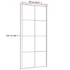 Stumdomos durys, baltos, 90x205cm, ESG stiklas ir aliuminis
