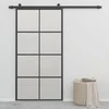 Stumdomos durys, juodos, 102,5x205cm, aliuminis ir ESG stiklas