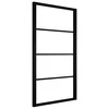 Stumdomos durys, juodos, 102,5x205cm, aliuminis ir ESG stiklas