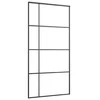 Stumdomos durys, juodos, 102,5x205cm, ESG stiklas ir aliuminis