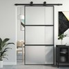 Stumdomos durys, juodos, 102,5x205cm, stiklas ir aliuminis