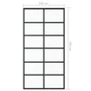Stumdomos durys, juodos, 102x205cm, ESG stiklas ir aliuminis