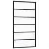 Stumdomos durys, juodos, 102x205cm, ESG stiklas ir aliuminis